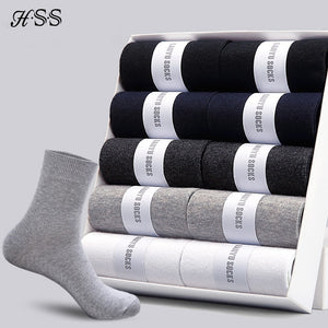 HSS 2020 Men's Cotton Socks New styles 10 Pairs / Lot Black Business Men Socks Breathable Spring Summer for Male US size(6.5-12)