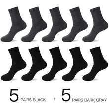 Load image into Gallery viewer, HSS 2020 Men&#39;s Cotton Socks New styles 10 Pairs / Lot Black Business Men Socks Breathable Spring Summer for Male US size(6.5-12)
