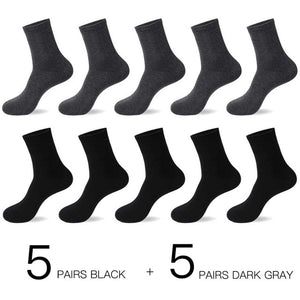 HSS 2020 Men's Cotton Socks New styles 10 Pairs / Lot Black Business Men Socks Breathable Spring Summer for Male US size(6.5-12)