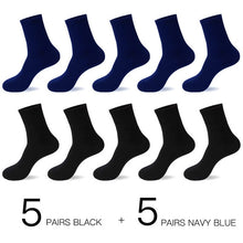 Load image into Gallery viewer, HSS 2020 Men&#39;s Cotton Socks New styles 10 Pairs / Lot Black Business Men Socks Breathable Spring Summer for Male US size(6.5-12)
