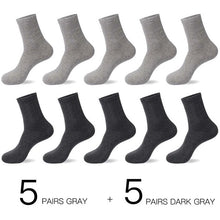 Load image into Gallery viewer, HSS 2020 Men&#39;s Cotton Socks New styles 10 Pairs / Lot Black Business Men Socks Breathable Spring Summer for Male US size(6.5-12)
