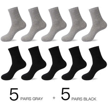 Load image into Gallery viewer, HSS 2020 Men&#39;s Cotton Socks New styles 10 Pairs / Lot Black Business Men Socks Breathable Spring Summer for Male US size(6.5-12)
