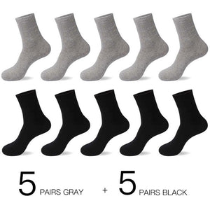 HSS 2020 Men's Cotton Socks New styles 10 Pairs / Lot Black Business Men Socks Breathable Spring Summer for Male US size(6.5-12)