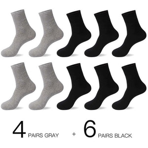 HSS 2020 Men's Cotton Socks New styles 10 Pairs / Lot Black Business Men Socks Breathable Spring Summer for Male US size(6.5-12)