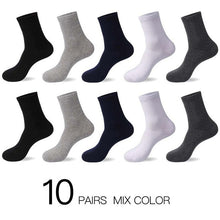 Load image into Gallery viewer, HSS 2020 Men&#39;s Cotton Socks New styles 10 Pairs / Lot Black Business Men Socks Breathable Spring Summer for Male US size(6.5-12)
