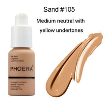 Load image into Gallery viewer, PHOERA Foundation Makeup 30ml Soft Matte Long Wear Oil Control Concealer Liquid Foundation Cream Fashion Womens maquillage
