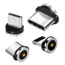 Load image into Gallery viewer, Round Magnetic Cable plug Type C Micro USB C 8 pin Plugs Fast Charging Adapter Phone Microusb Type-C Magnet Charger Plug
